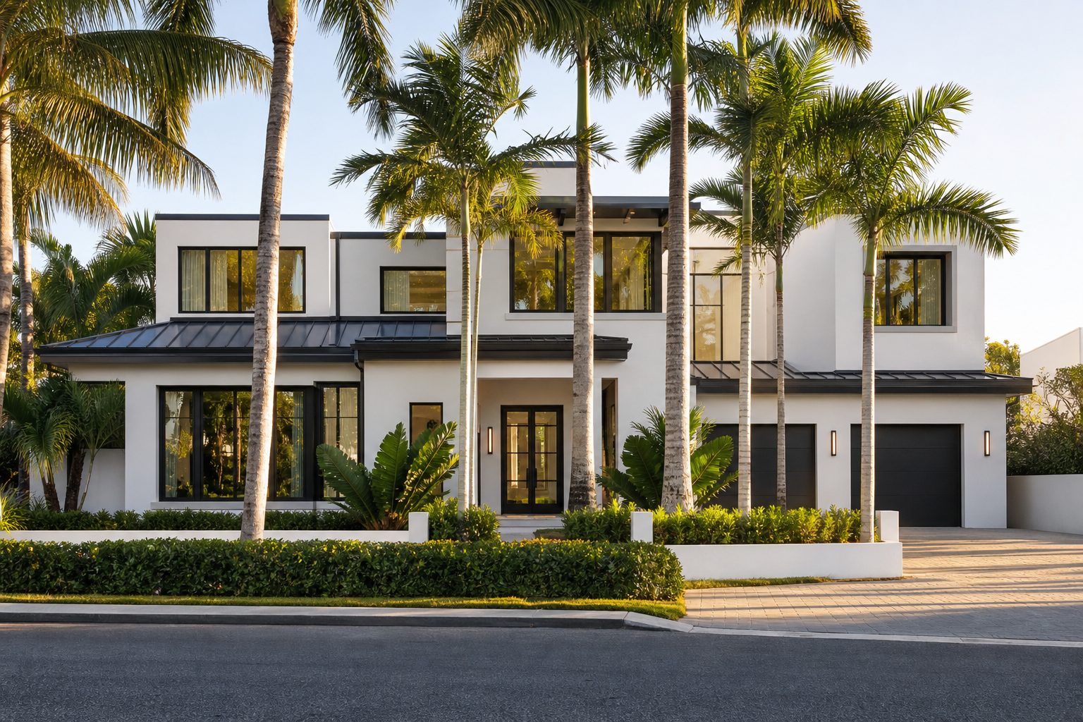 AI-generated concept image of a modern South Florida coastal home renovation, not a real completed project photo